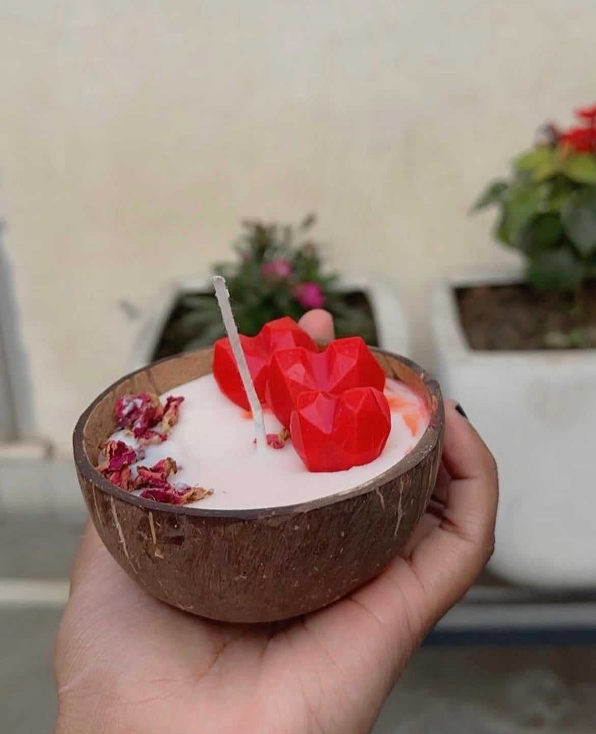 Handcrafted Soy Wax Candle in Coconut Shell | Eco-Friendly Home Décor Scented Candles