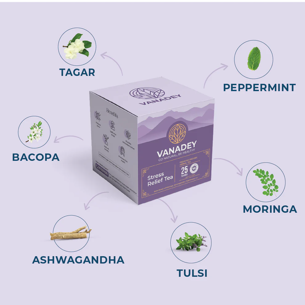 Stress Relief Herbal Tea - Natural Blend for Managing Stress & Anxiety